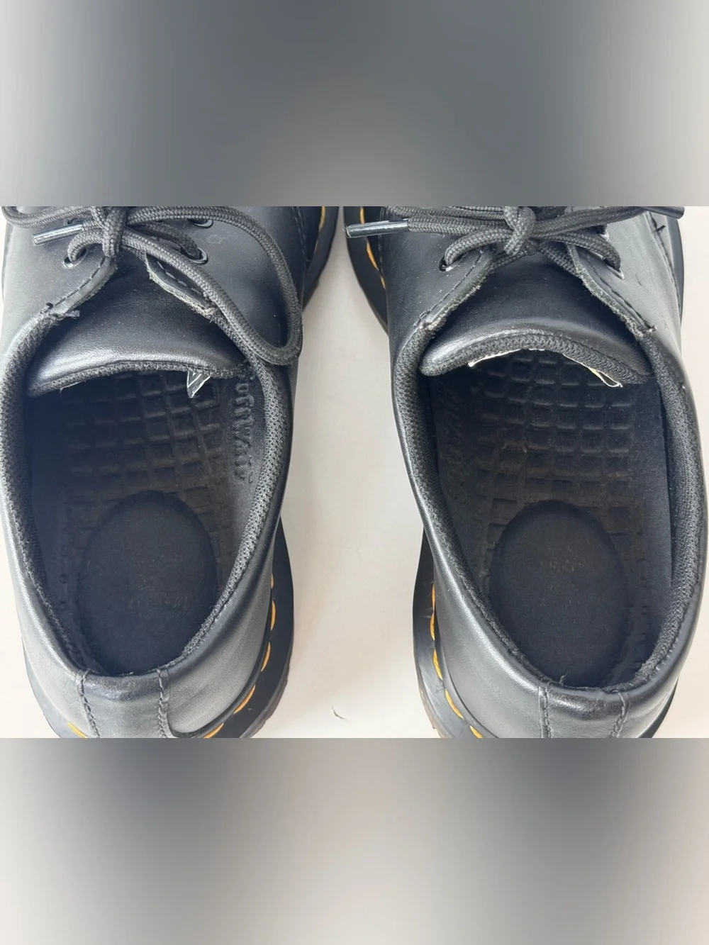 Dr. Martens Black Leather Oxford Lace Up Safety Shoes Slip Resist Women’s Size 8